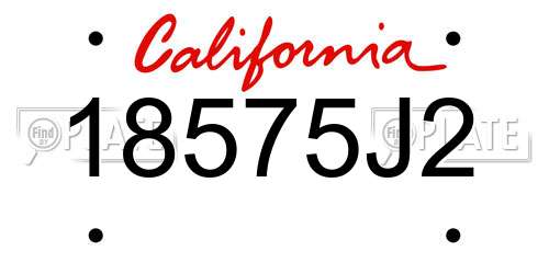 18575J2 California License Plate