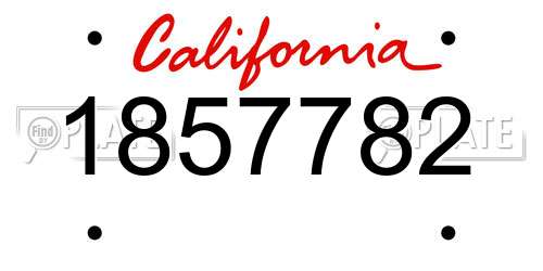 1857782 California License Plate