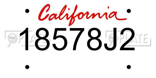 18578J2 California License Plate