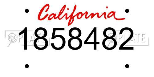 1858482 California License Plate