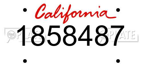 1858487 California License Plate