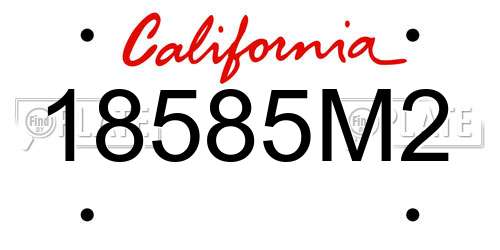 18585M2 California License Plate