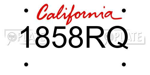1858RQ California License Plate