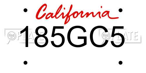 185GC5 California License Plate