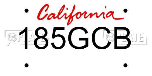 185GCB California License Plate