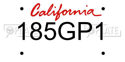 185GP1 California License Plate