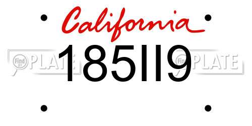 185II9 California License Plate