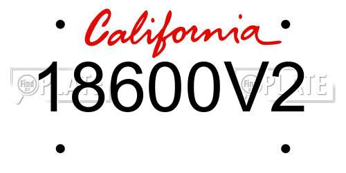 18600V2 California License Plate