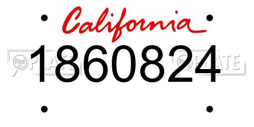 1860824 California License Plate