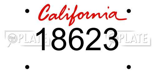 18623 California License Plate