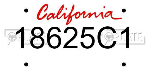 18625C1 California License Plate