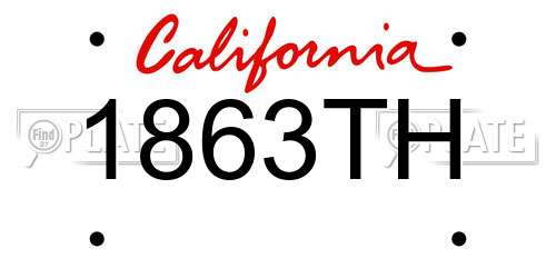 1863TH California License Plate