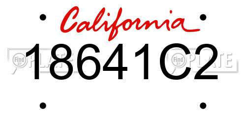 18641C2 California License Plate