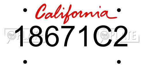 18671C2 California License Plate