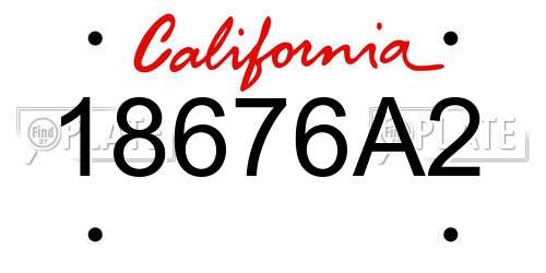 18676A2 California License Plate