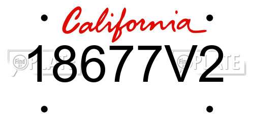 18677V2 California License Plate