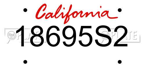 18695S2 California License Plate