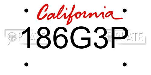 186G3P California License Plate