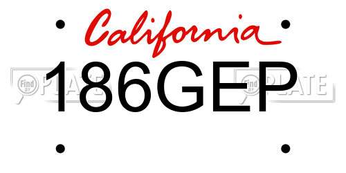 186GEP California License Plate