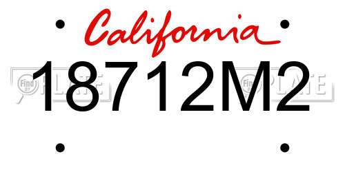 18712M2 California License Plate