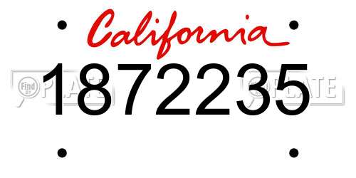 1872235 California License Plate