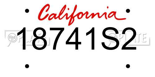 18741S2 California License Plate