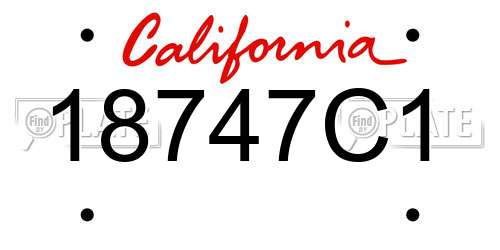 18747C1 California License Plate