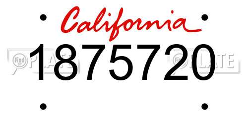 1875720 California License Plate