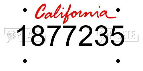 1877235 California License Plate