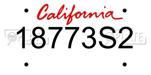 18773S2 California License Plate