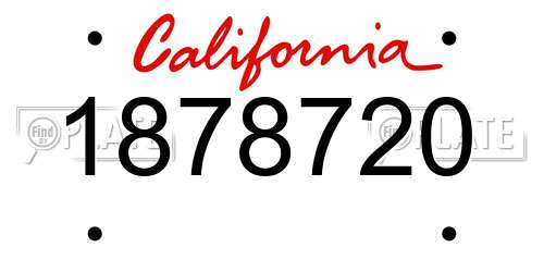1878720 California License Plate