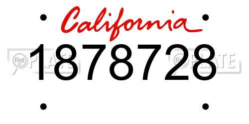 1878728 California License Plate