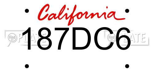 187DC6 California License Plate