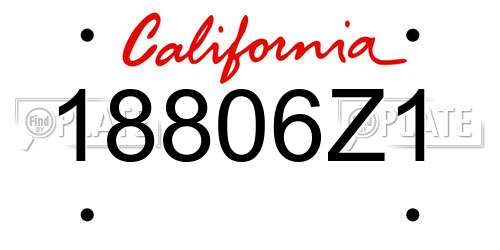 18806Z1 California License Plate