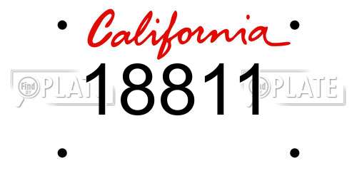 18811 California License Plate