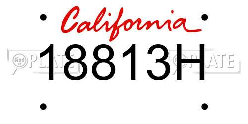 18813H California License Plate