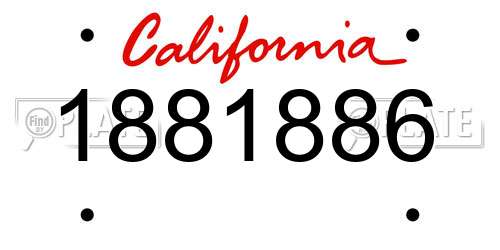 1881886 California License Plate