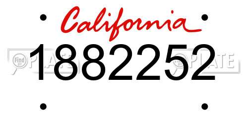 1882252 California License Plate