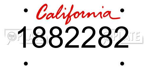 1882282 California License Plate