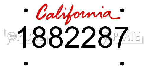 1882287 California License Plate