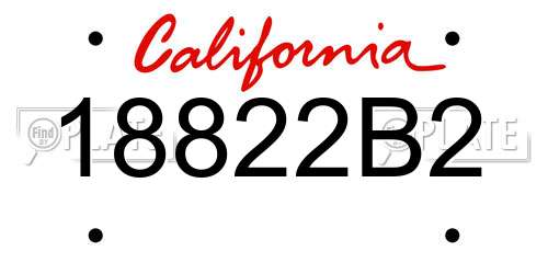 18822B2 California License Plate