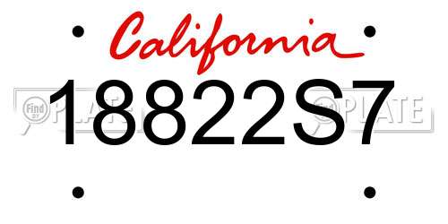 18822S7 California License Plate