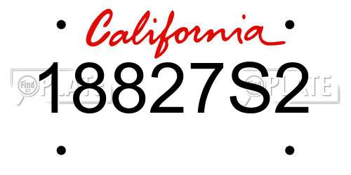 18827S2 California License Plate