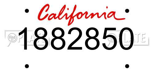 1882850 California License Plate