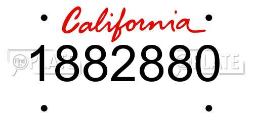 1882880 California License Plate