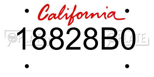 18828B0 California License Plate