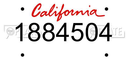 1884504 California License Plate