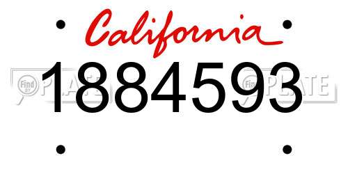 1884593 California License Plate