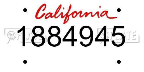 1884945 California License Plate