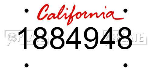 1884948 California License Plate